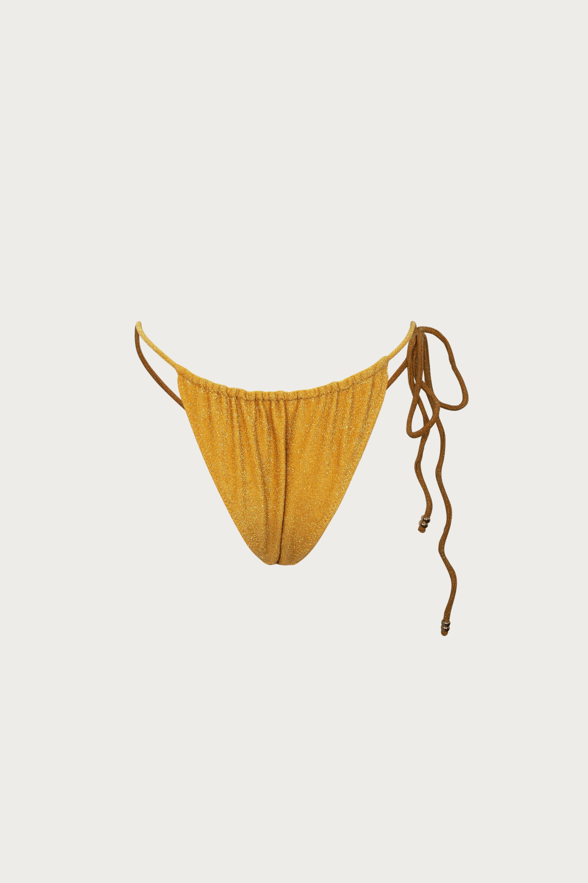 Beaded String Bottom (Gold Shimmer Lurex) - Celestial Couture