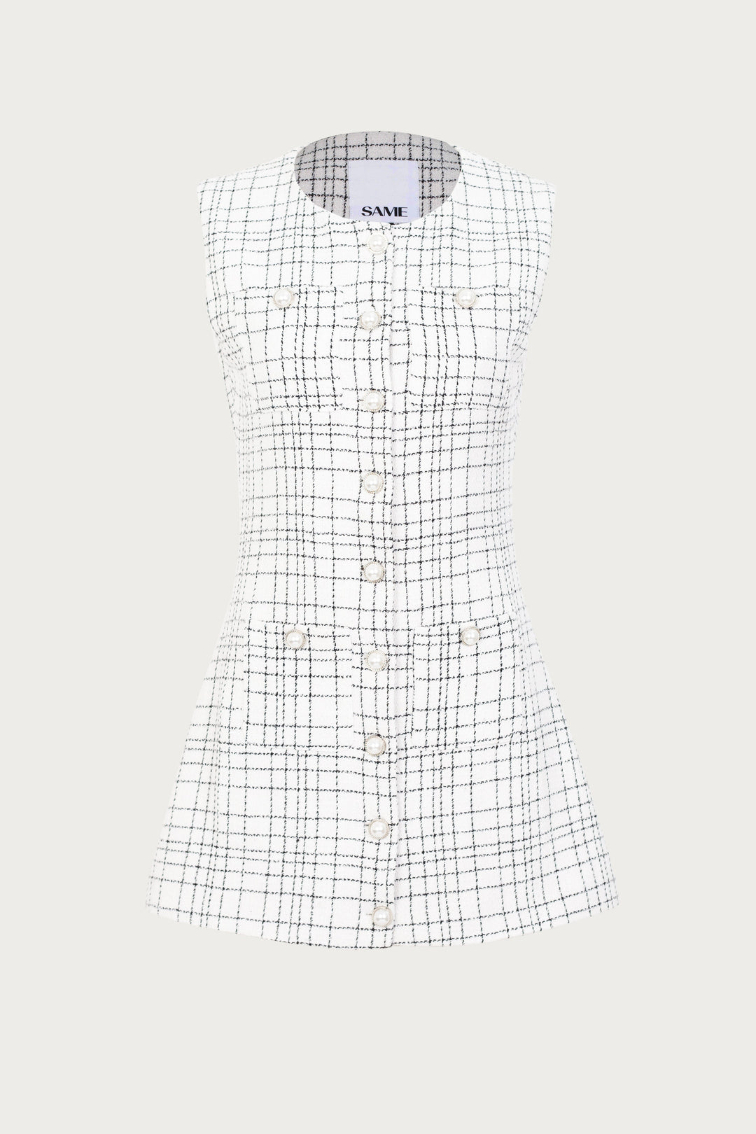 Grace Dress (White Tweed) - Celestia Couture