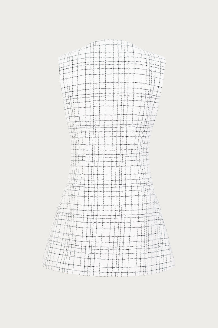 Grace Dress (White Tweed) - Celestia Couture