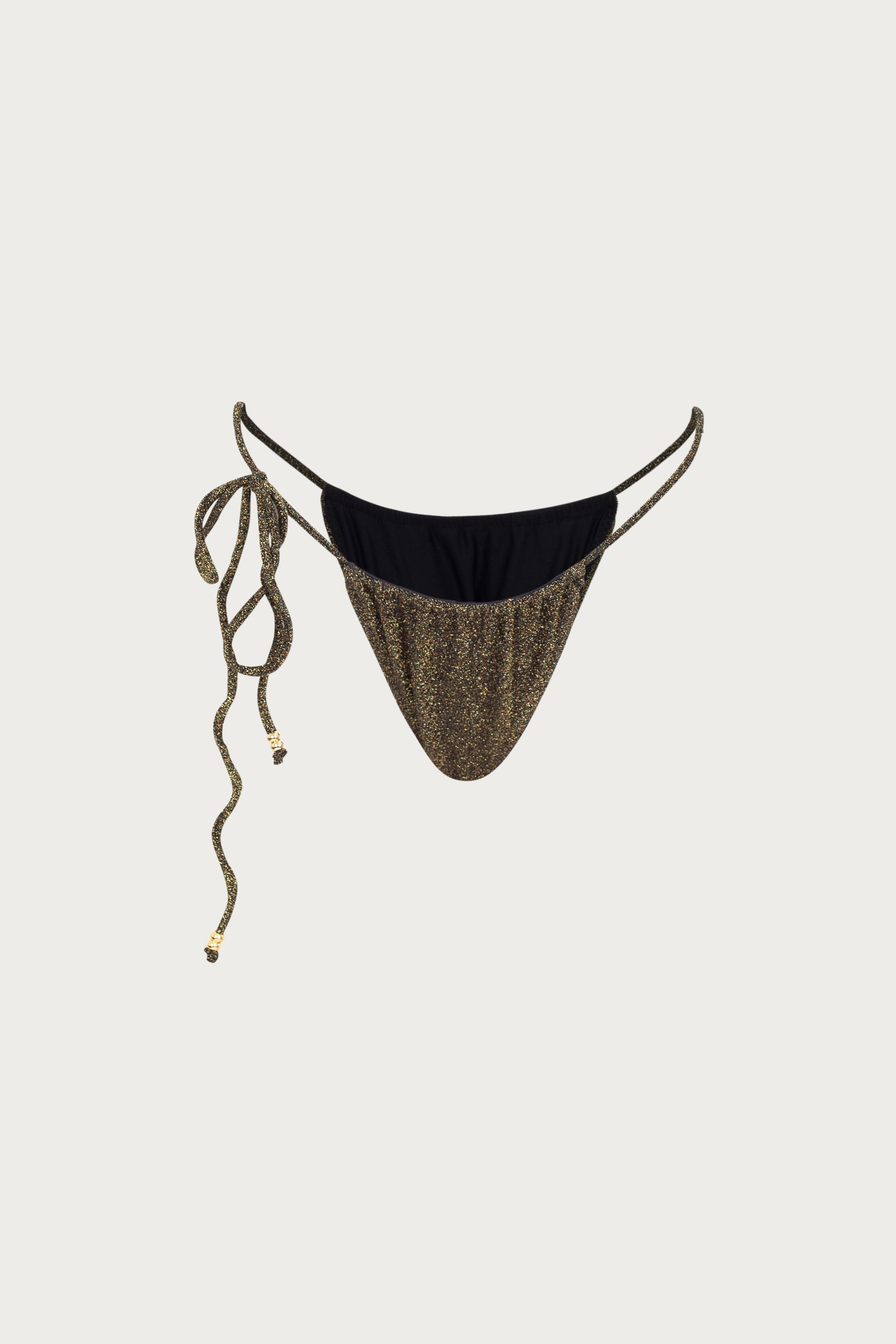 Beaded String Bottom (Black Shimmer Lurex) - Celestial Couture