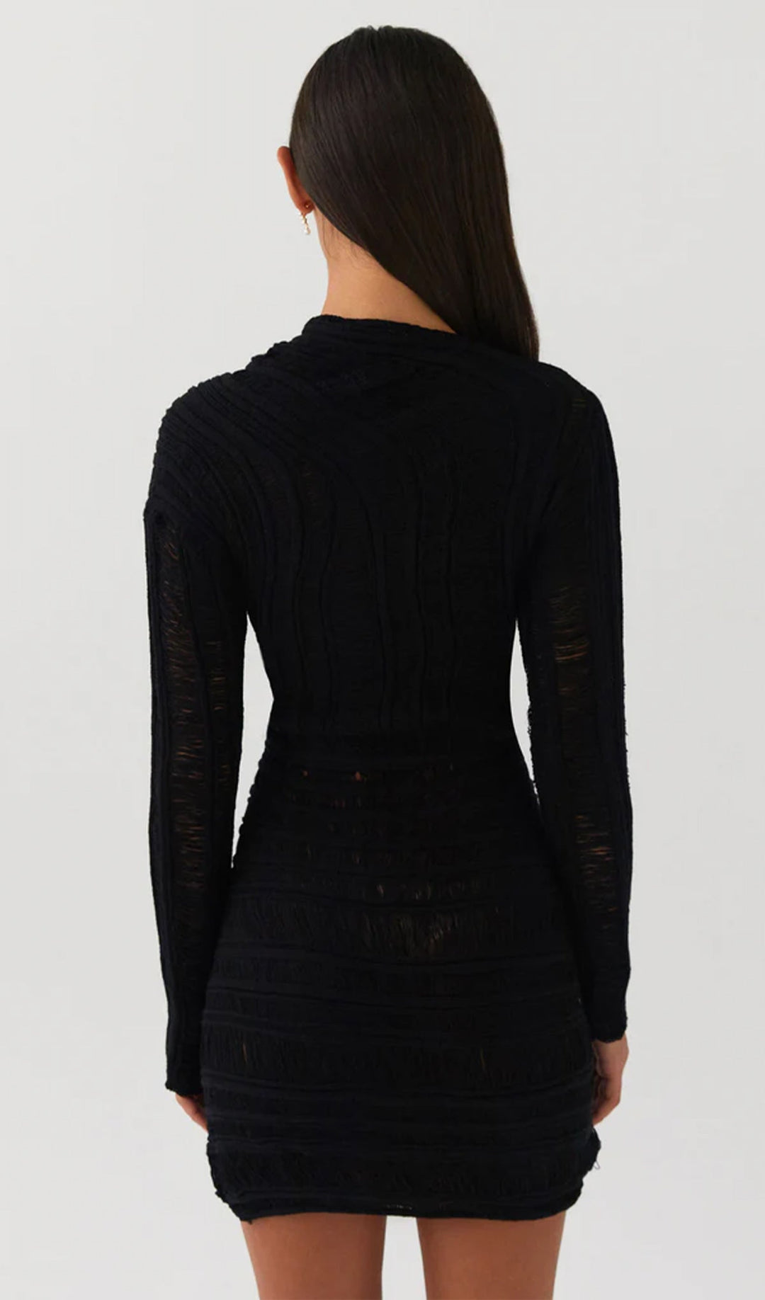 Hollow Out Mini Dress - Black - Celestia Couture
