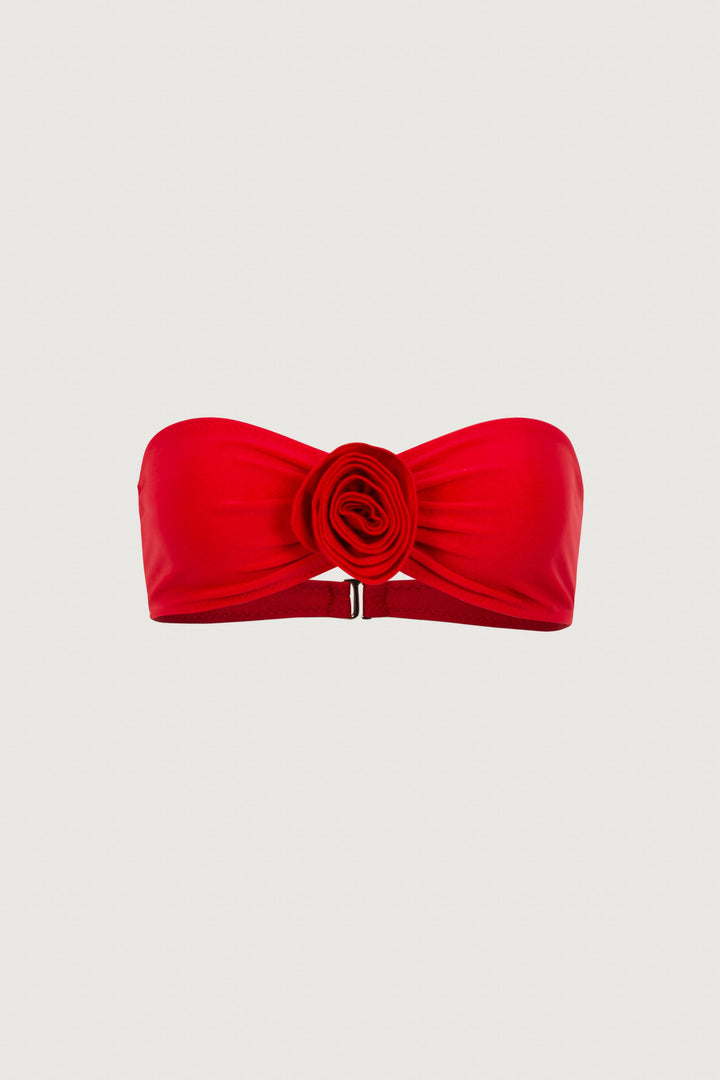 Rosette Bandeau Top (Scarlet Red/Red) - Celestial Couture