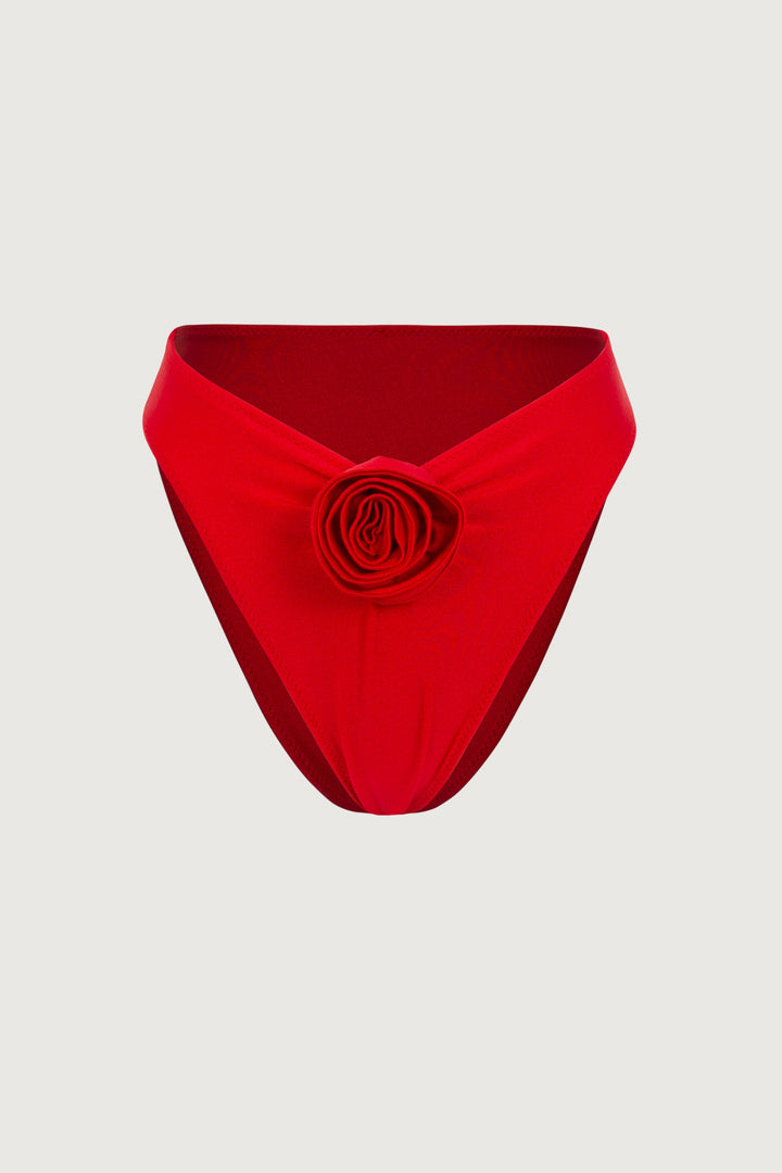 Rosette High Rise Bottom (Scarlet Red/Red) - Celestia Couture