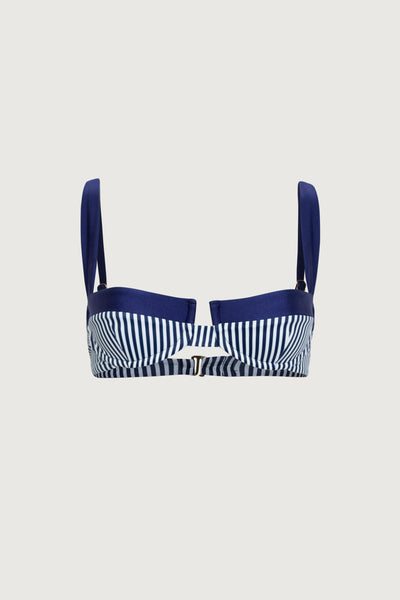 Underwire Top (Navy Pinstripe/Navy) - Celestial Couture