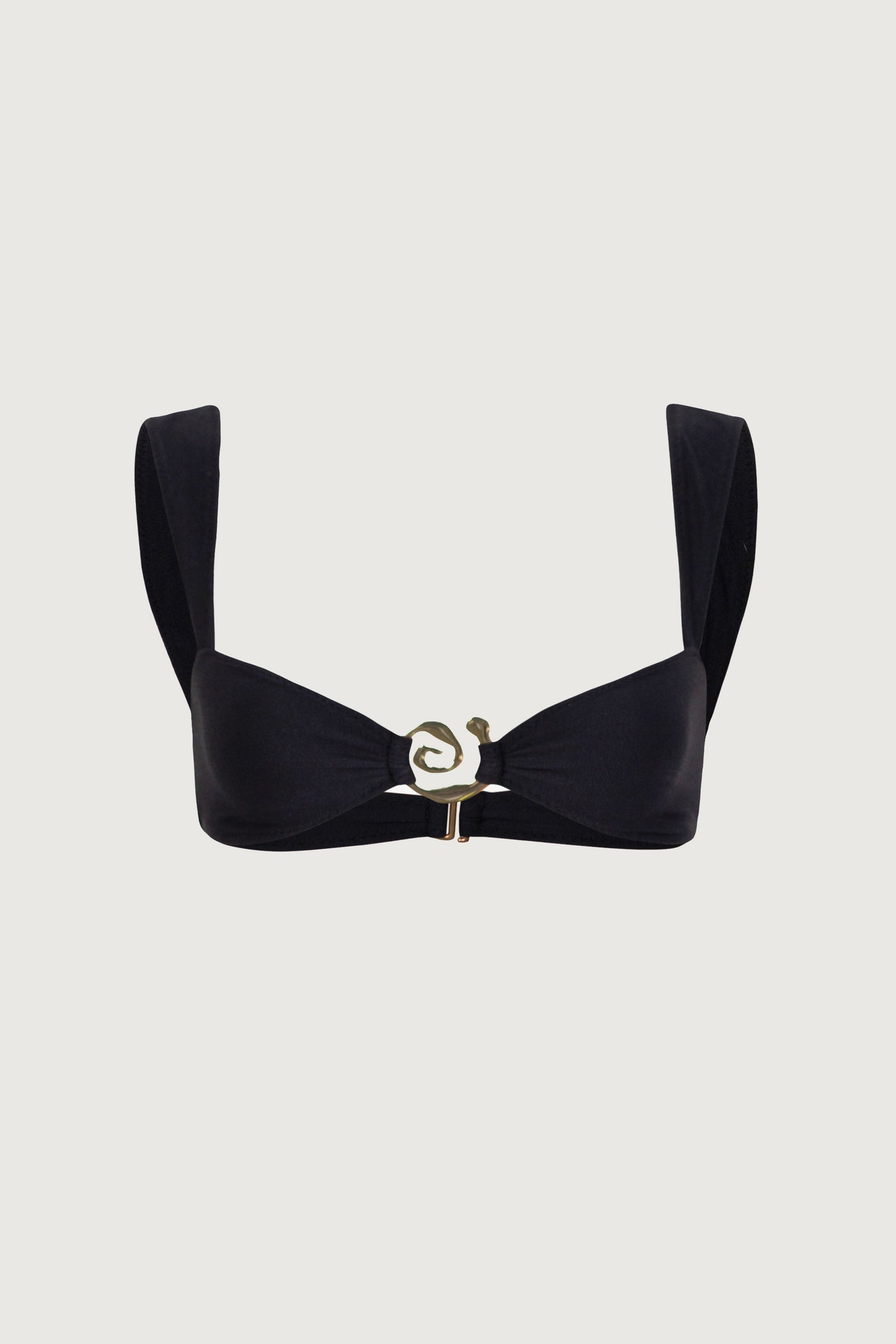 Spiral Bandeau Top (Faux Suede Black) - Celestial Couture