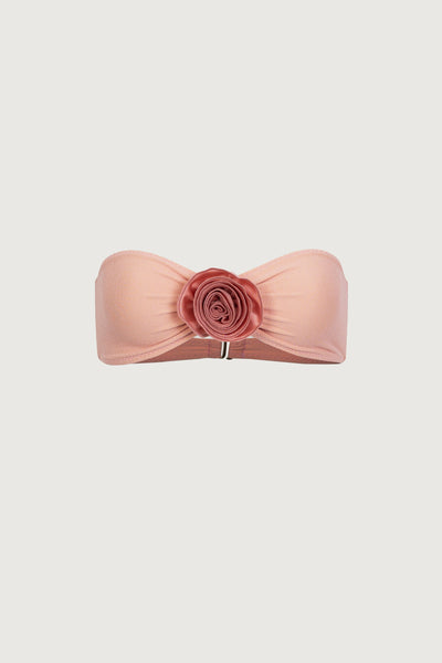 Rosette Bandeau Top (Faux Suede Blush/Blush) - Celestial Couture