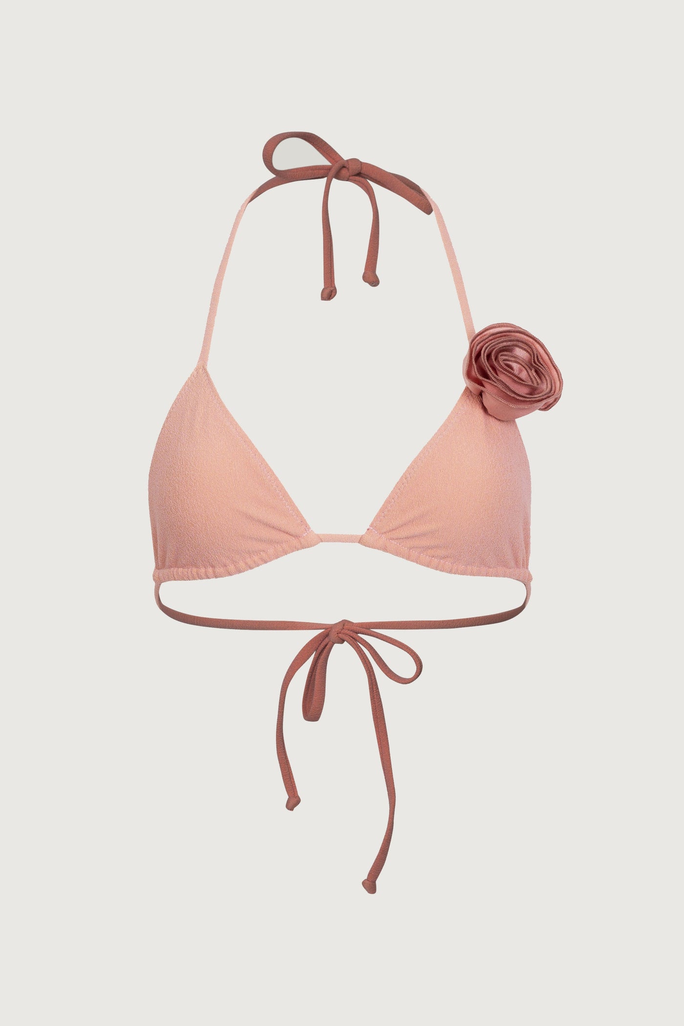 Rosette Triangle Top (Faux Suede Blush/Blush) - Celestial Couture