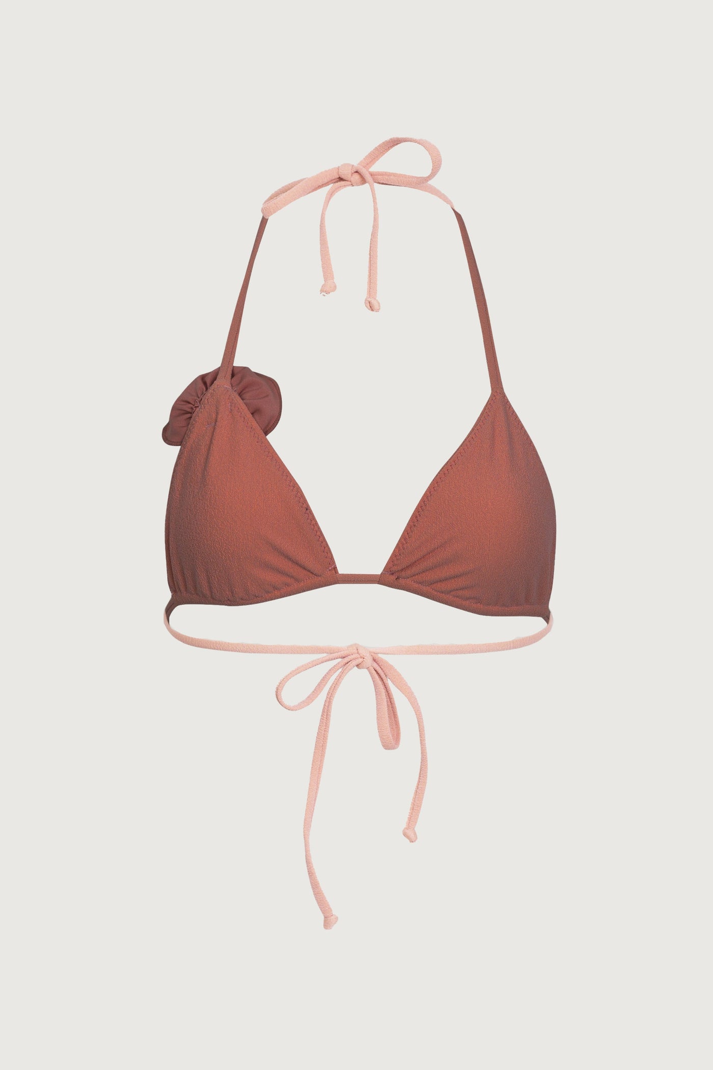 Rosette Triangle Top (Faux Suede Blush/Blush) - Celestial Couture