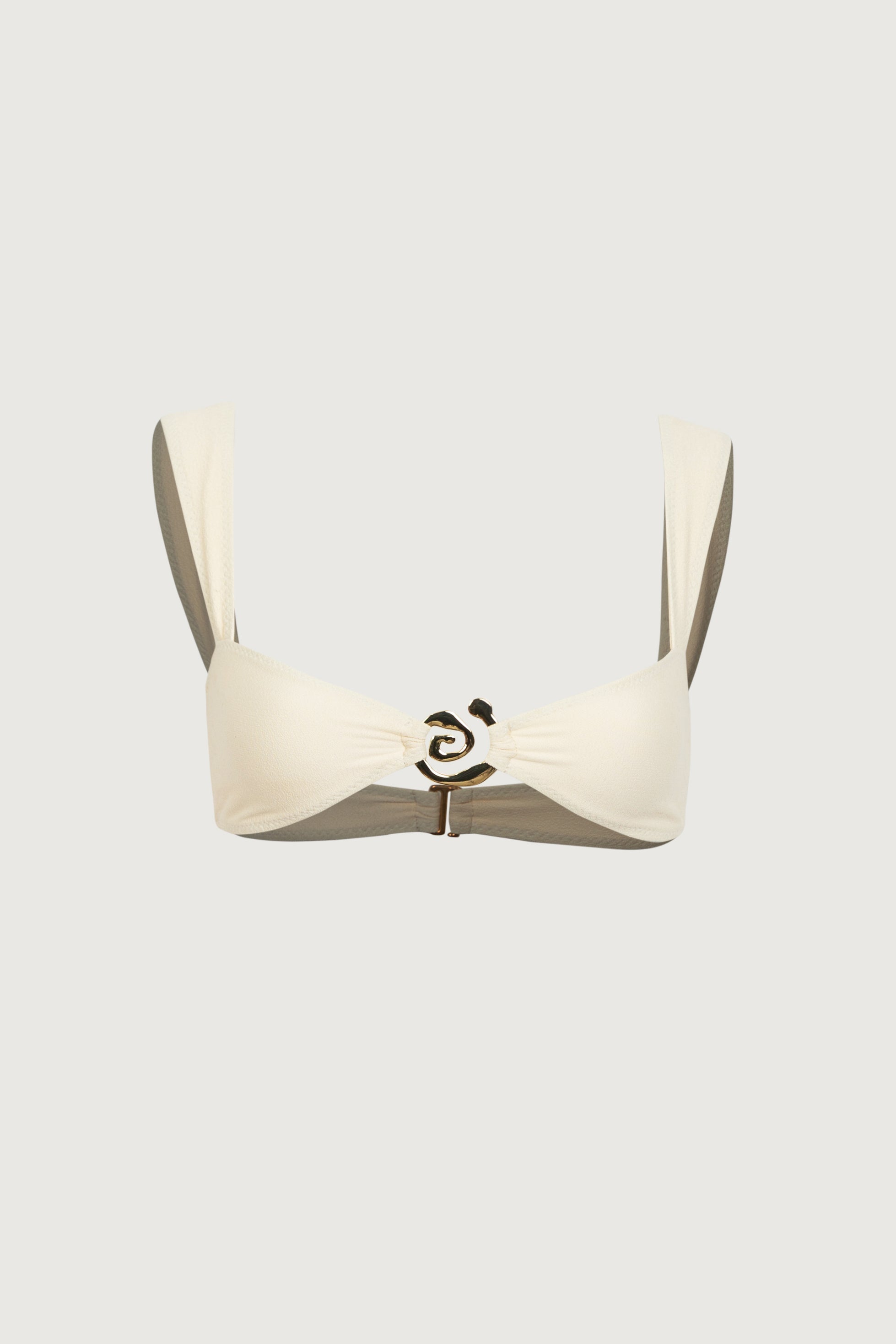 Spiral Bandeau Top (Faux Suede Cream) - Celestial Couture