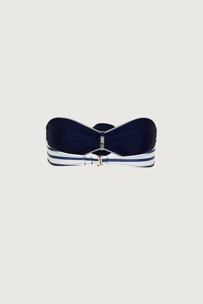 Rosette Bandeau Top (Nautical Stripe/Navy) - Celestial Couture