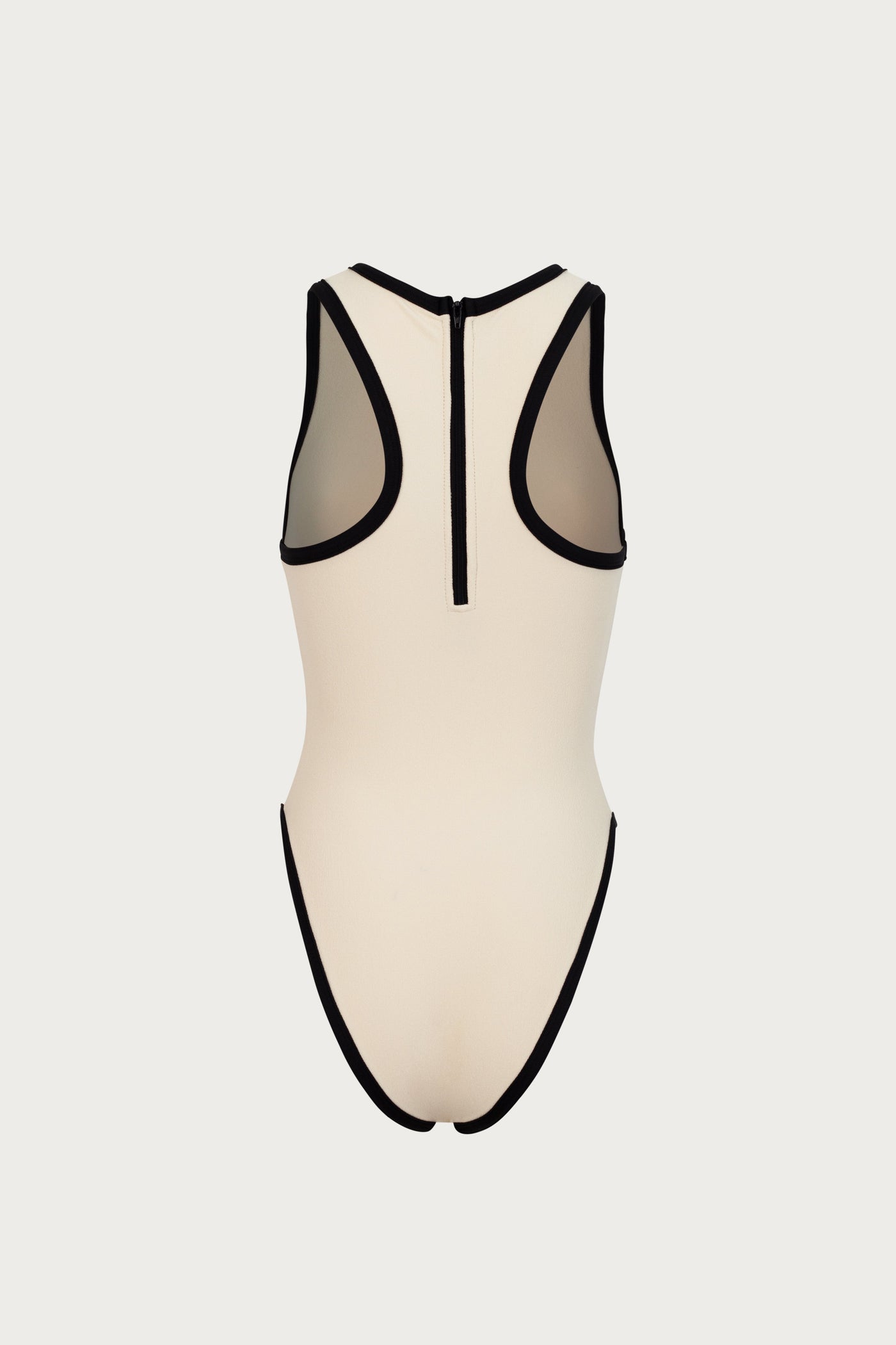 Tank One Piece (Faux Suede Cream/Black) - Celestial Couture