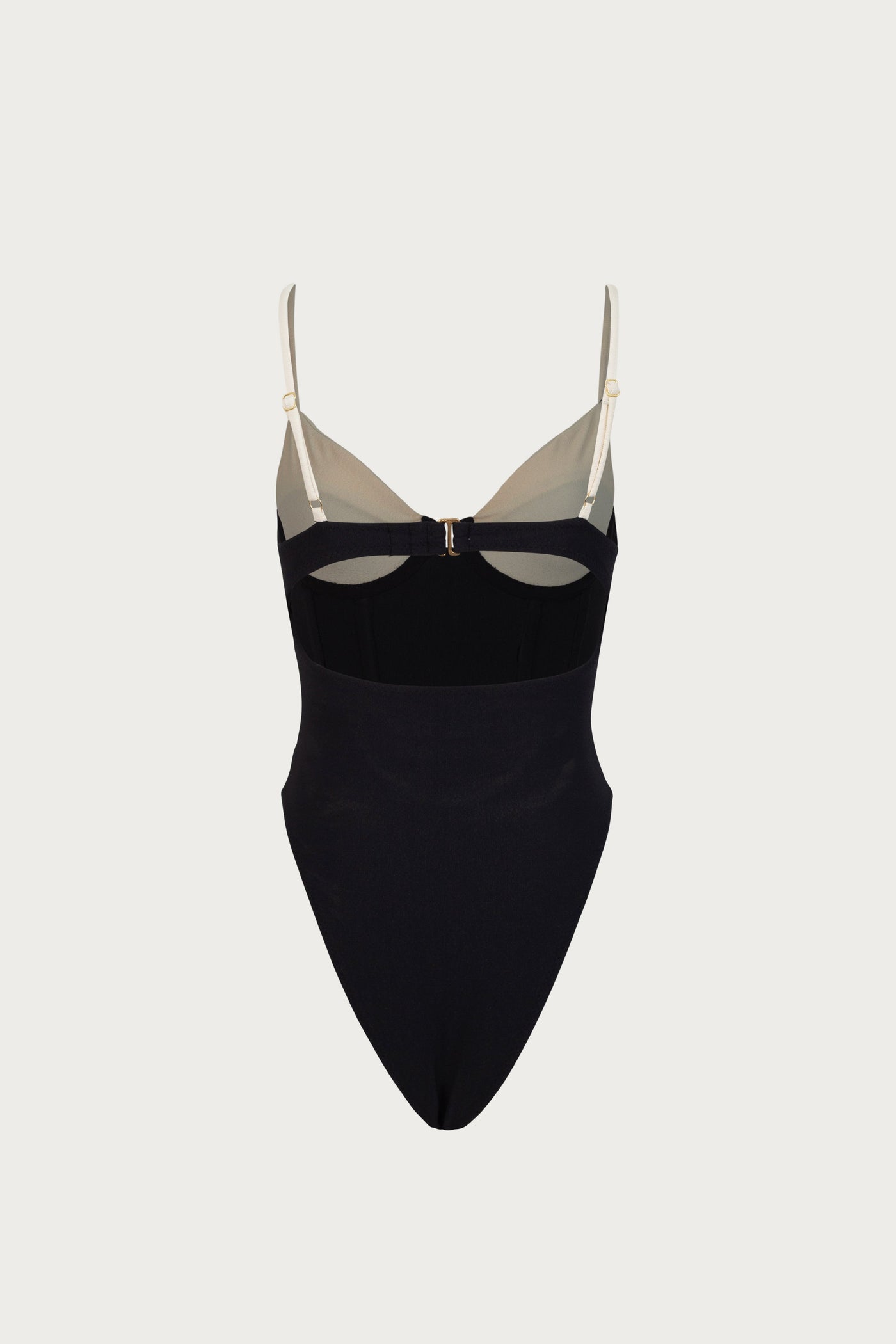 Double Layer Corset One Piece (Faux Suede Black/Cream) - Celestial Couture