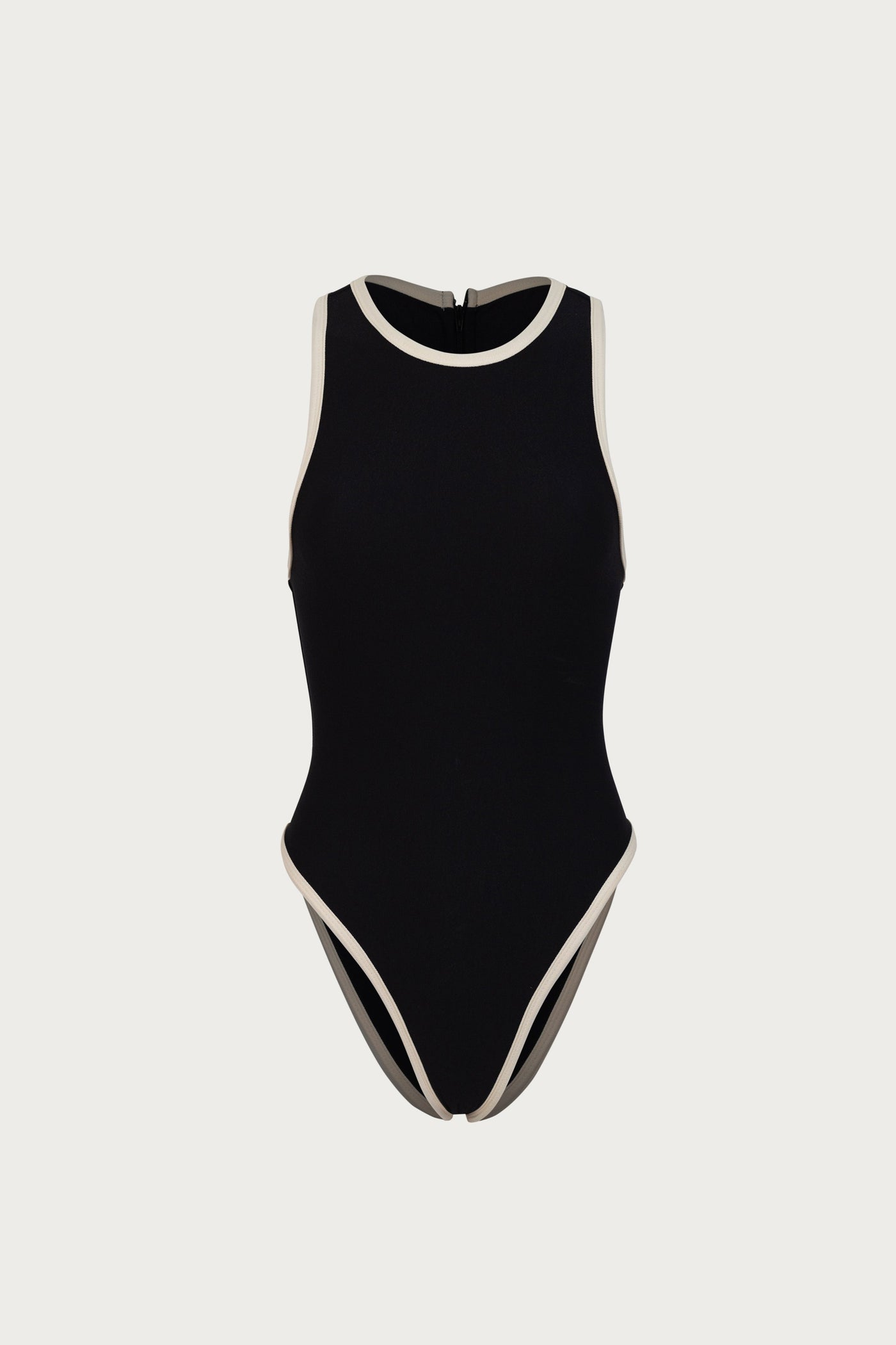 Tank One Piece (Faux Suede Black/Cream) - Celestial Couture