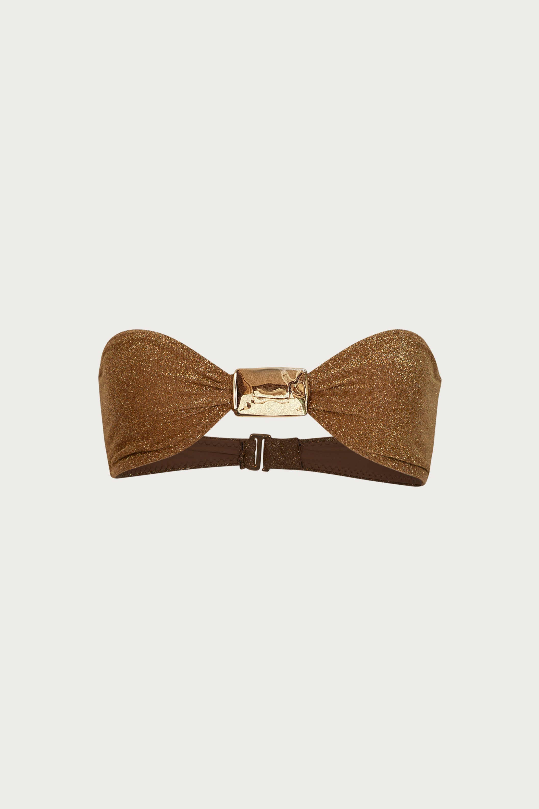 Hammer Bandeau Top (Mocha Shimmer Lurex) - Celestial Couture