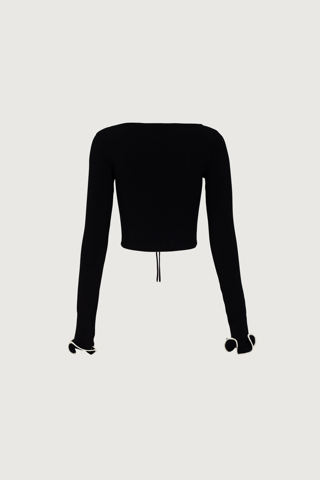 Ruffle Hem Top (Black/Cream) - Celestia Couture