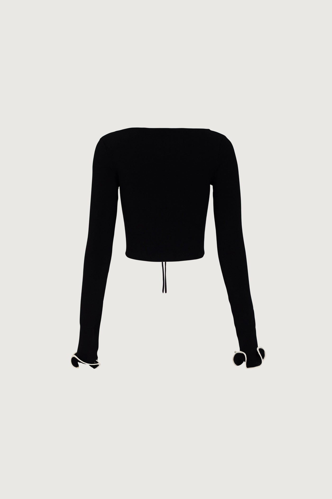 Ruffle Hem Top (Black/Cream) - Celestial Couture