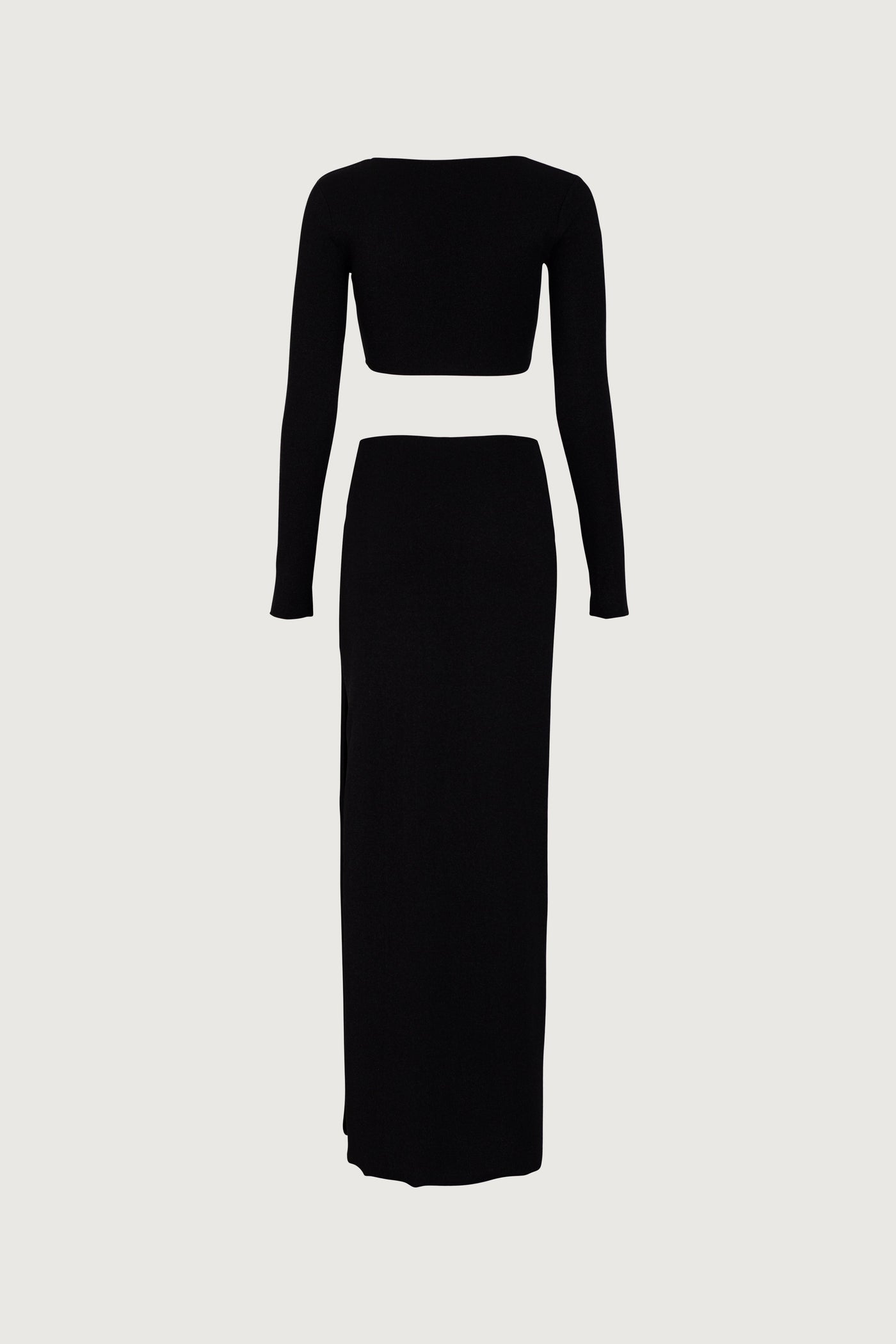Long Sleeve Cut Out Maxi Dress (Black Lurex) - Celestial Couture