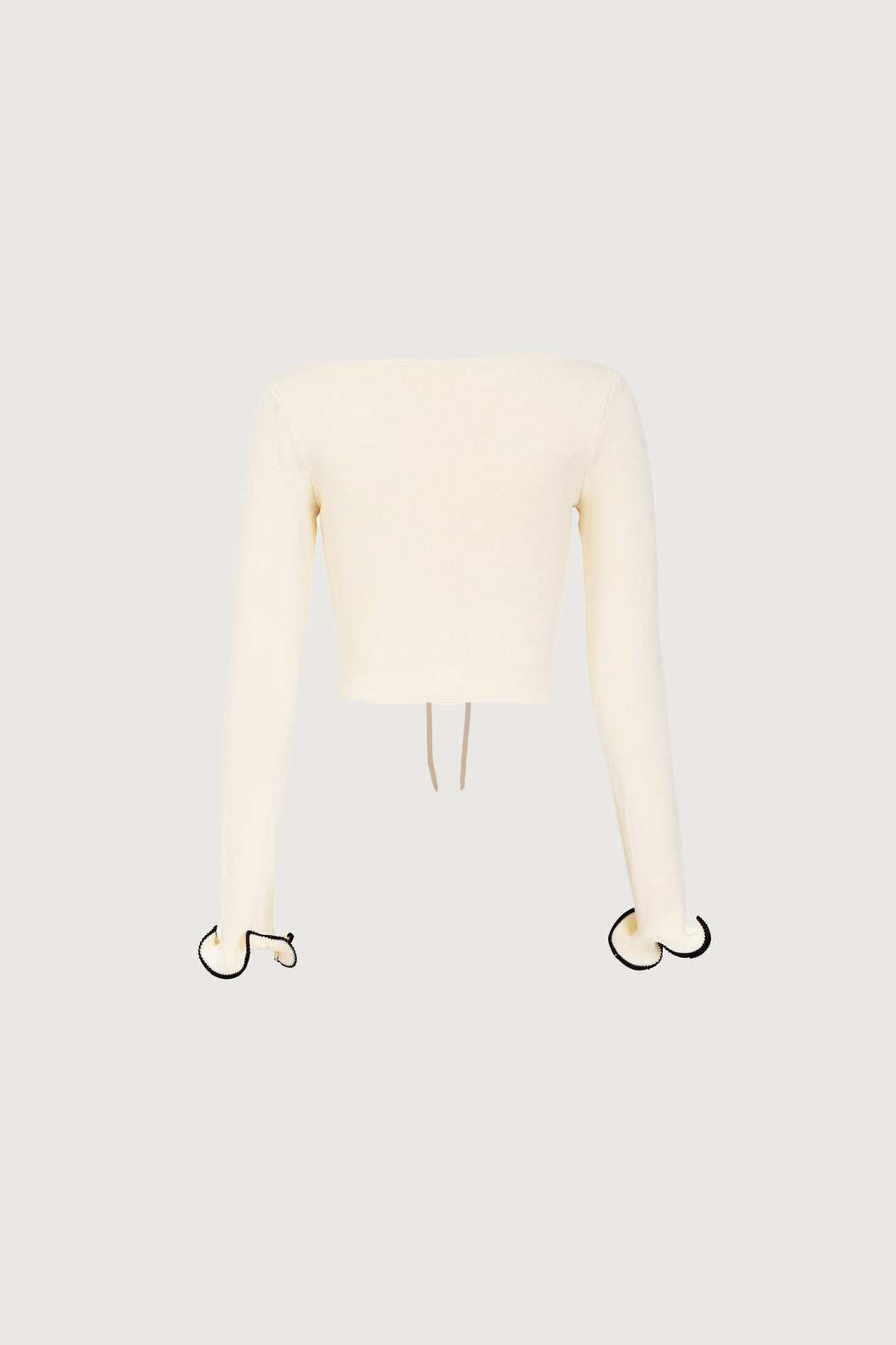 Ruffle Hem Top (Cream/Black) - Celestia Couture