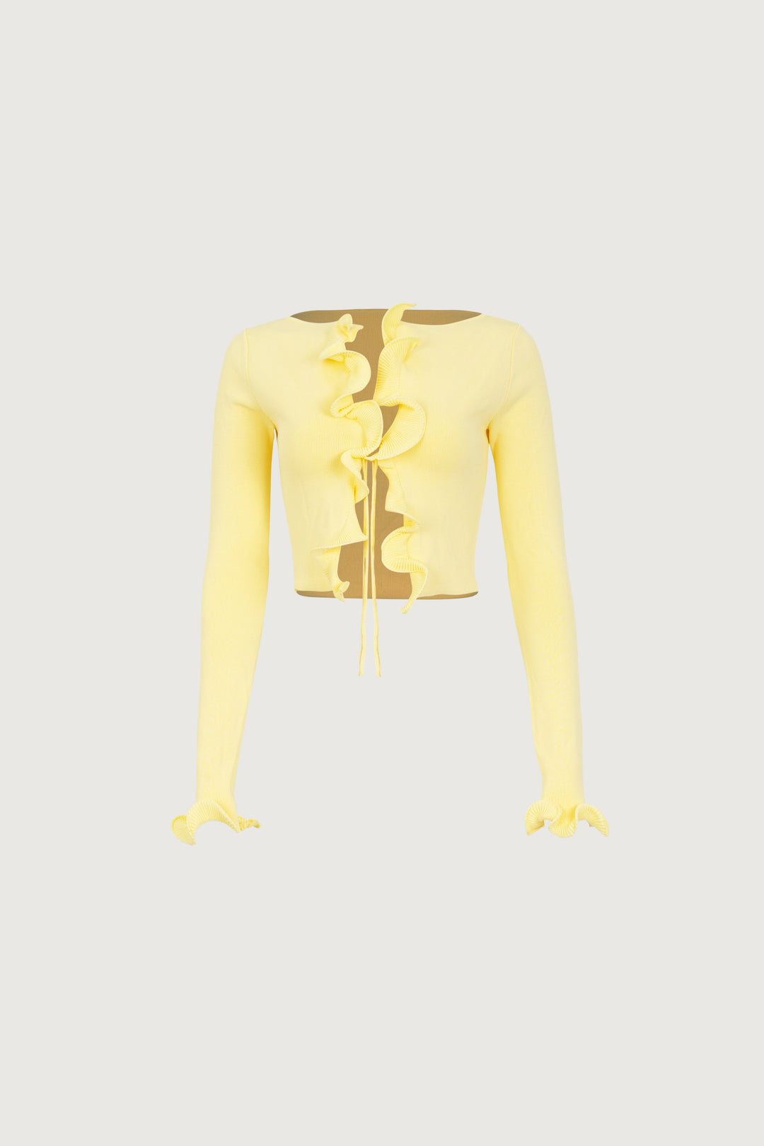 Ruffle Hem Top (Butter Yellow) - Celestia Couture