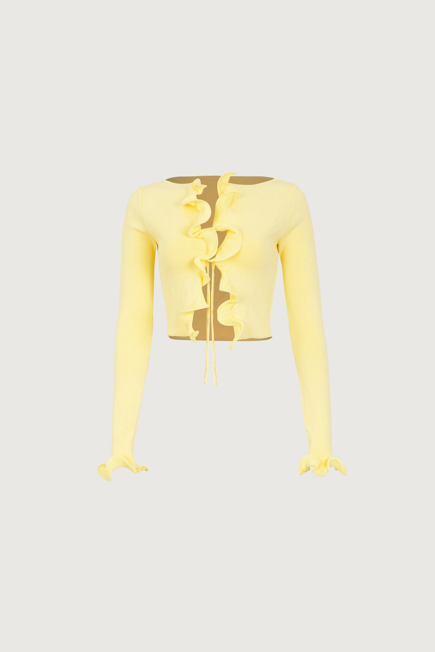 Ruffle Hem Top (Butter Yellow) - Celestial Couture