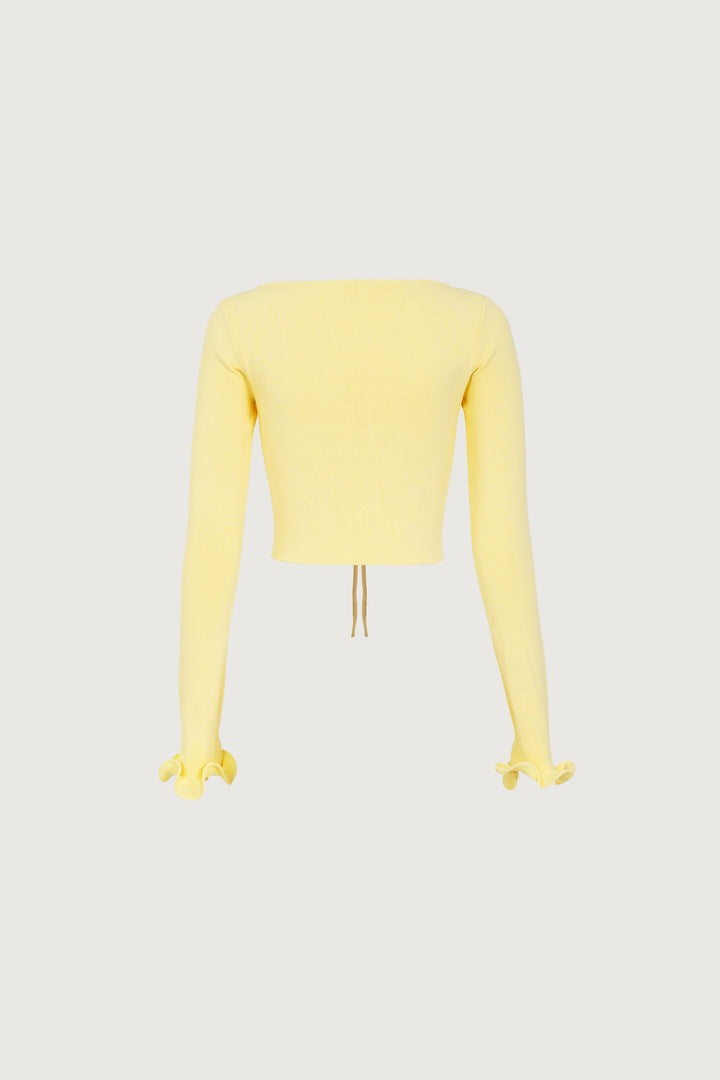 Ruffle Hem Top (Butter Yellow) - Celestia Couture