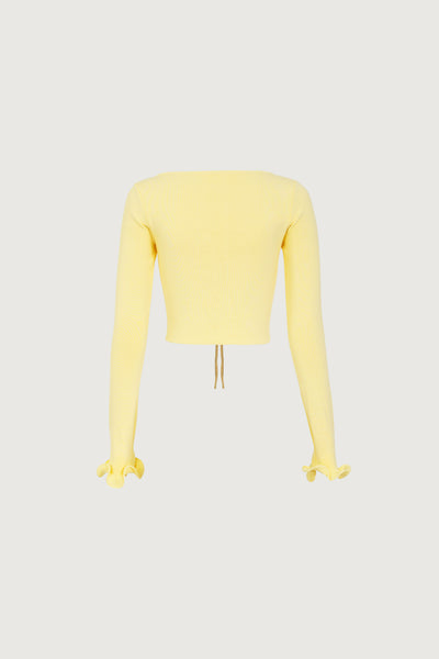 Ruffle Hem Top (Butter Yellow) - Celestial Couture