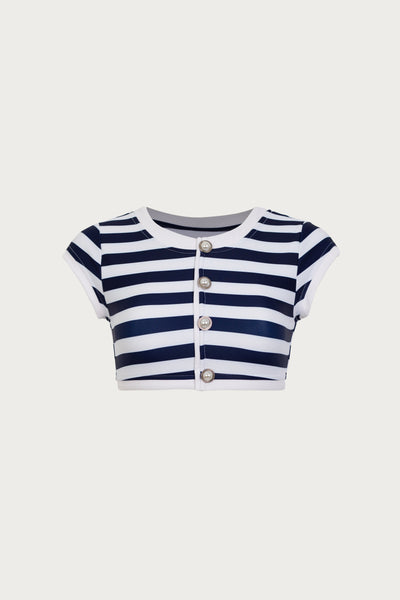 The Grace Top (Navy Cream Stripe/White) - Celestial Couture