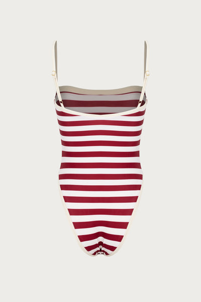 Colorblock One Piece (Burgundy Stripe) - Celestial Couture