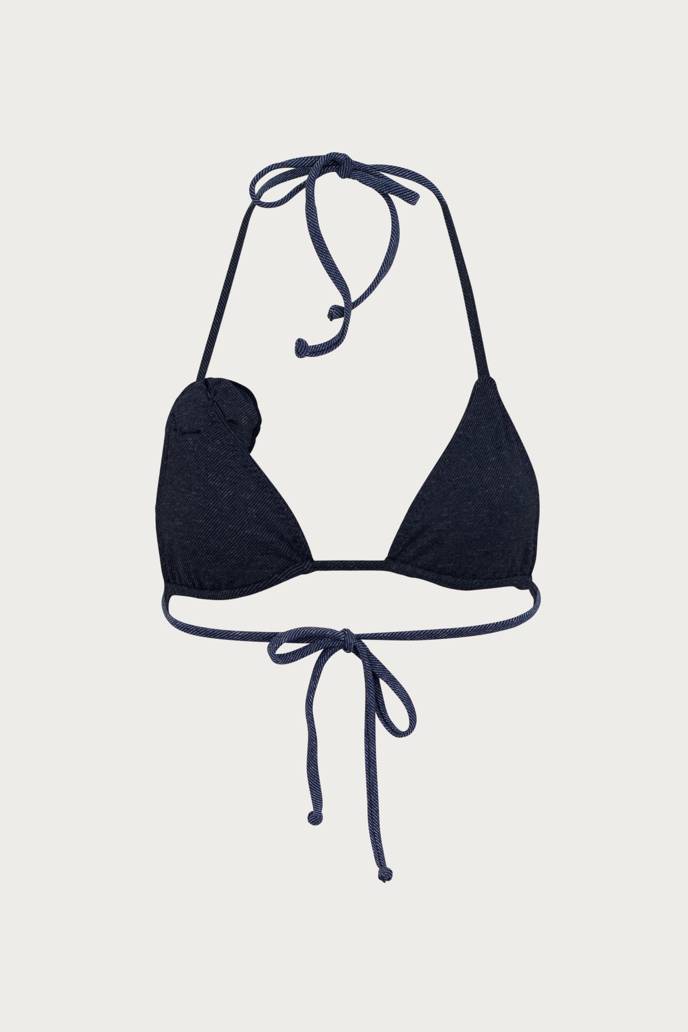 Rosette Triangle Top (Dark Denim) - Celestial Couture