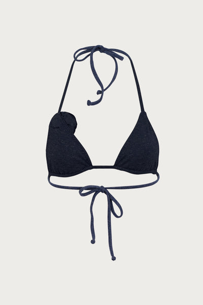 Rosette Triangle Top (Dark Denim) - Celestial Couture