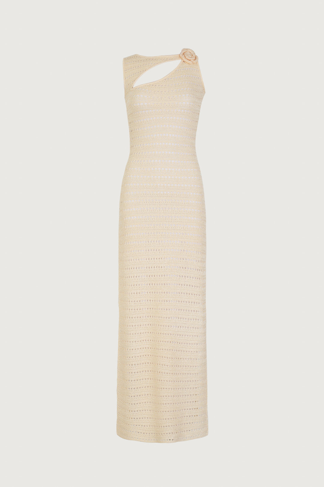 Rosette Sleeveless Crochet Dress (Cream) - Celestia Couture