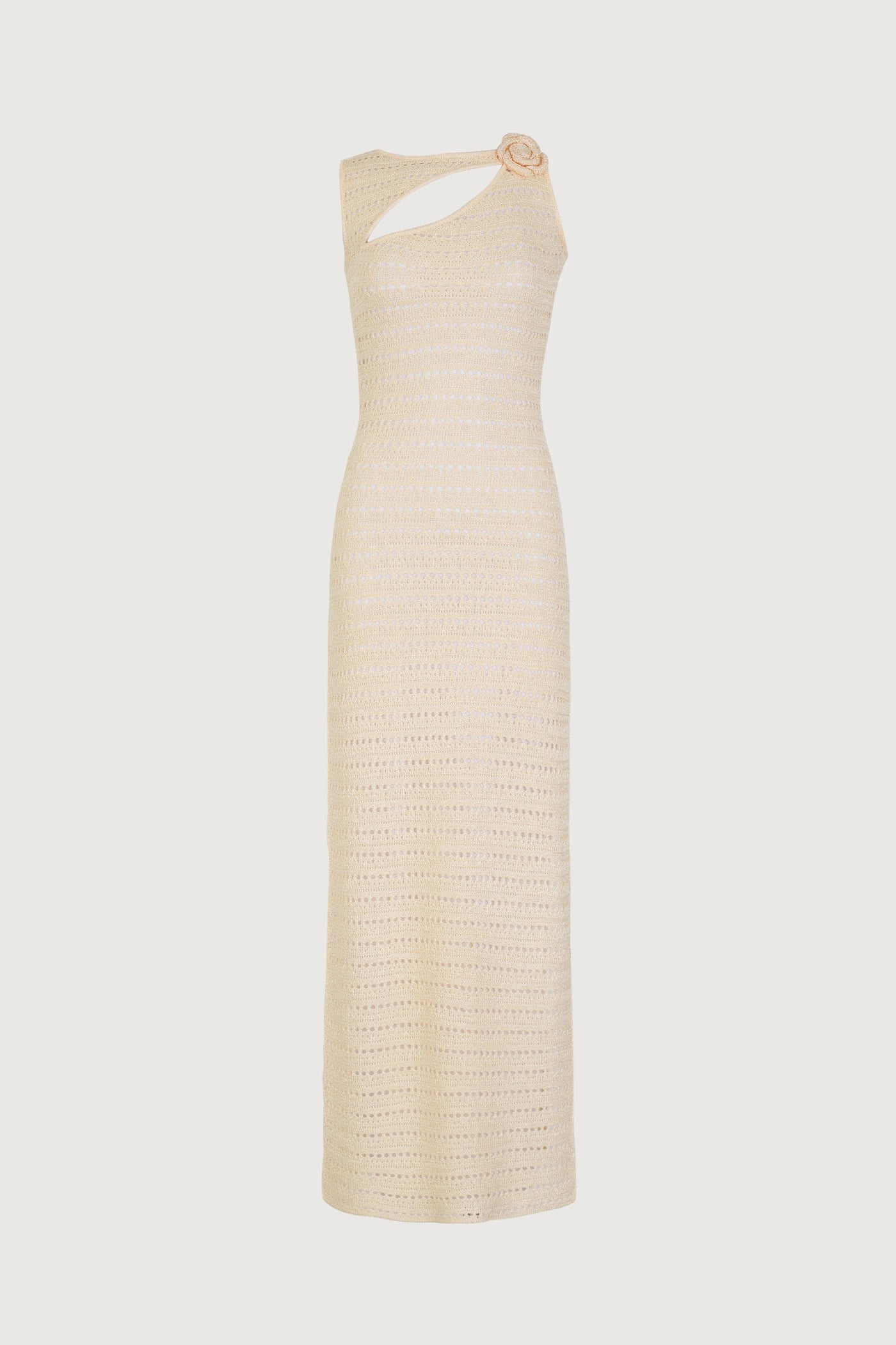 Rosette Sleeveless Crochet Dress (Cream) - Celestial Couture