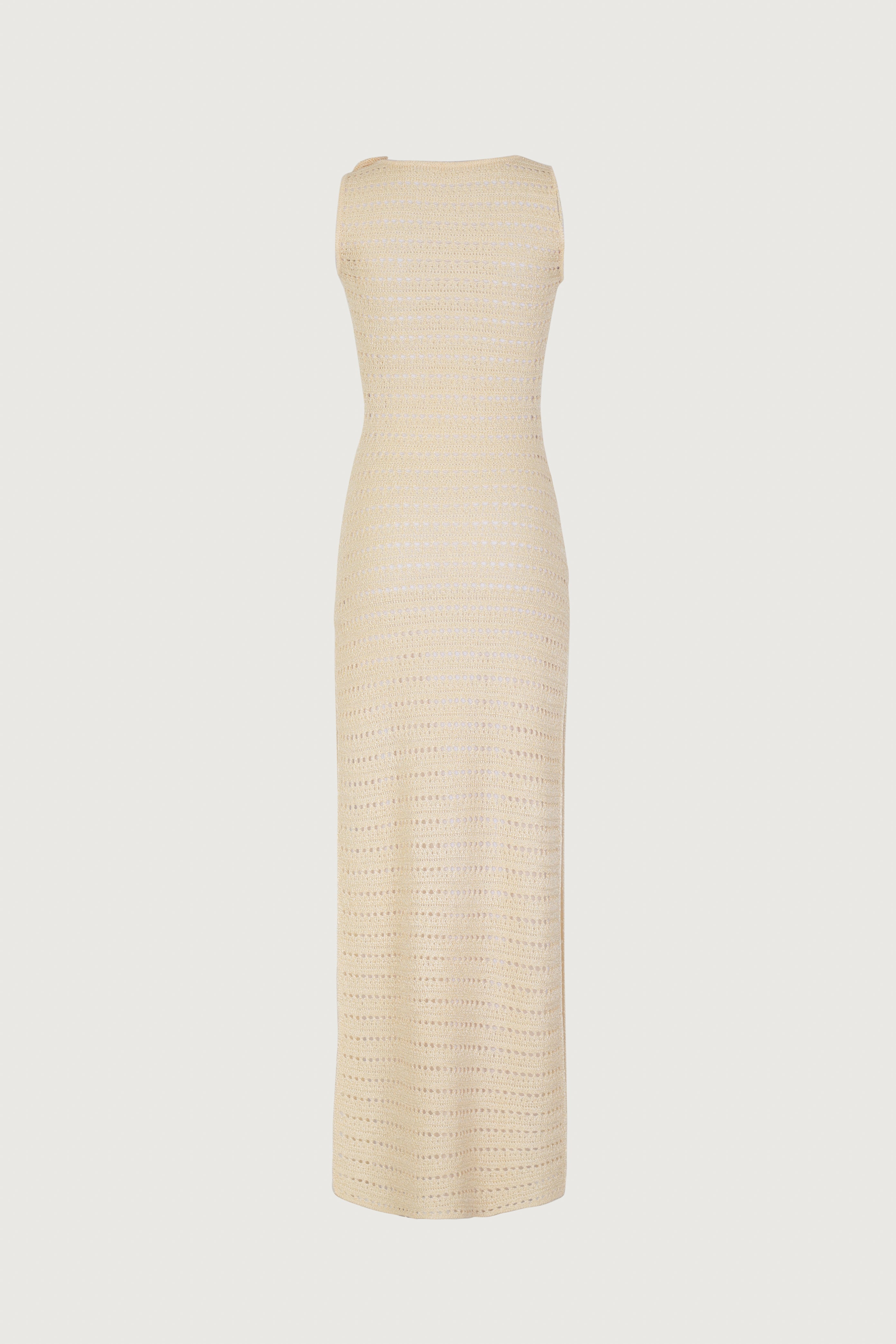 Rosette Sleeveless Crochet Dress (Cream) - Celestial Couture