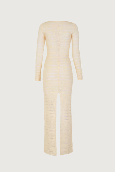 Rosette Crochet Dress (Cream) - Celestial Couture