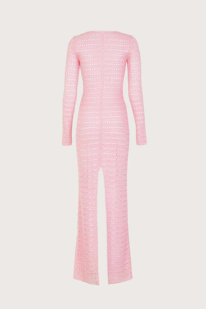 Rosette Crochet Dress (Pink) - Celestia Couture