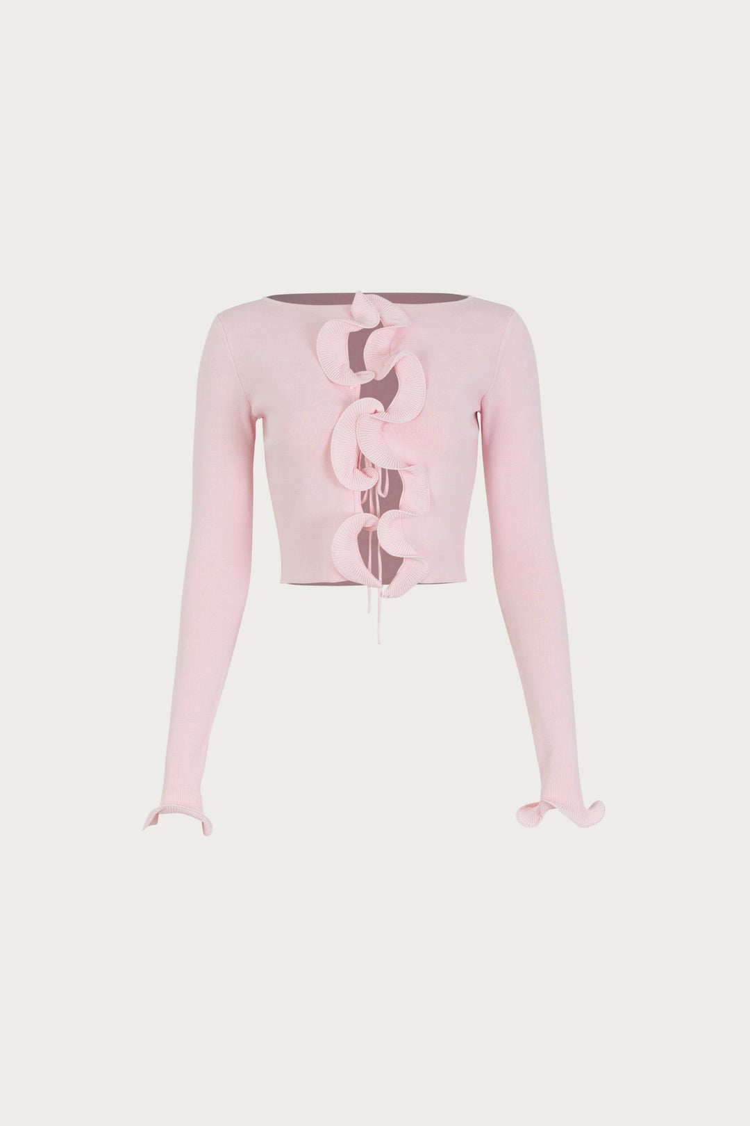 Ruffle Hem Top (Pale Pink) - Celestia Couture