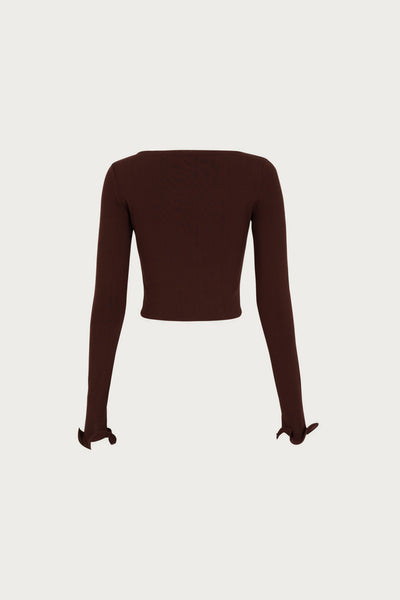 Ruffle Hem Top (Chocolate Brown) - Celestial Couture