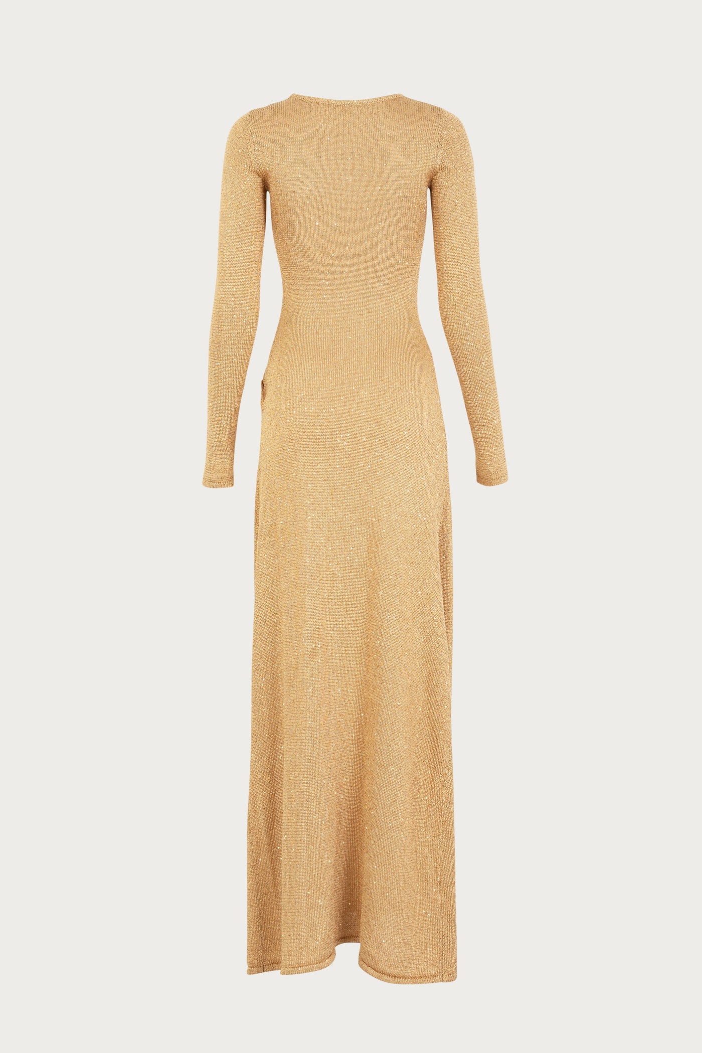 Long Sleeve Twist Dress (Gold Sequin) - Celestial Couture