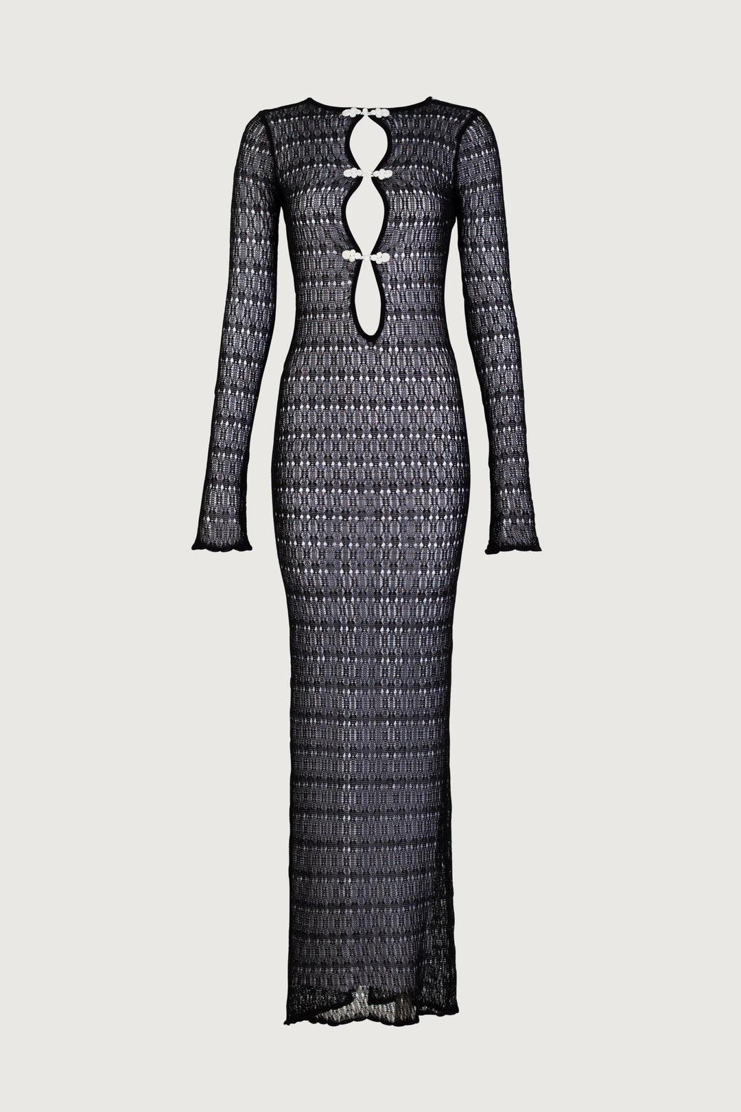 Keyhole Crochet Dress (Black/Cream) - Celestial Couture