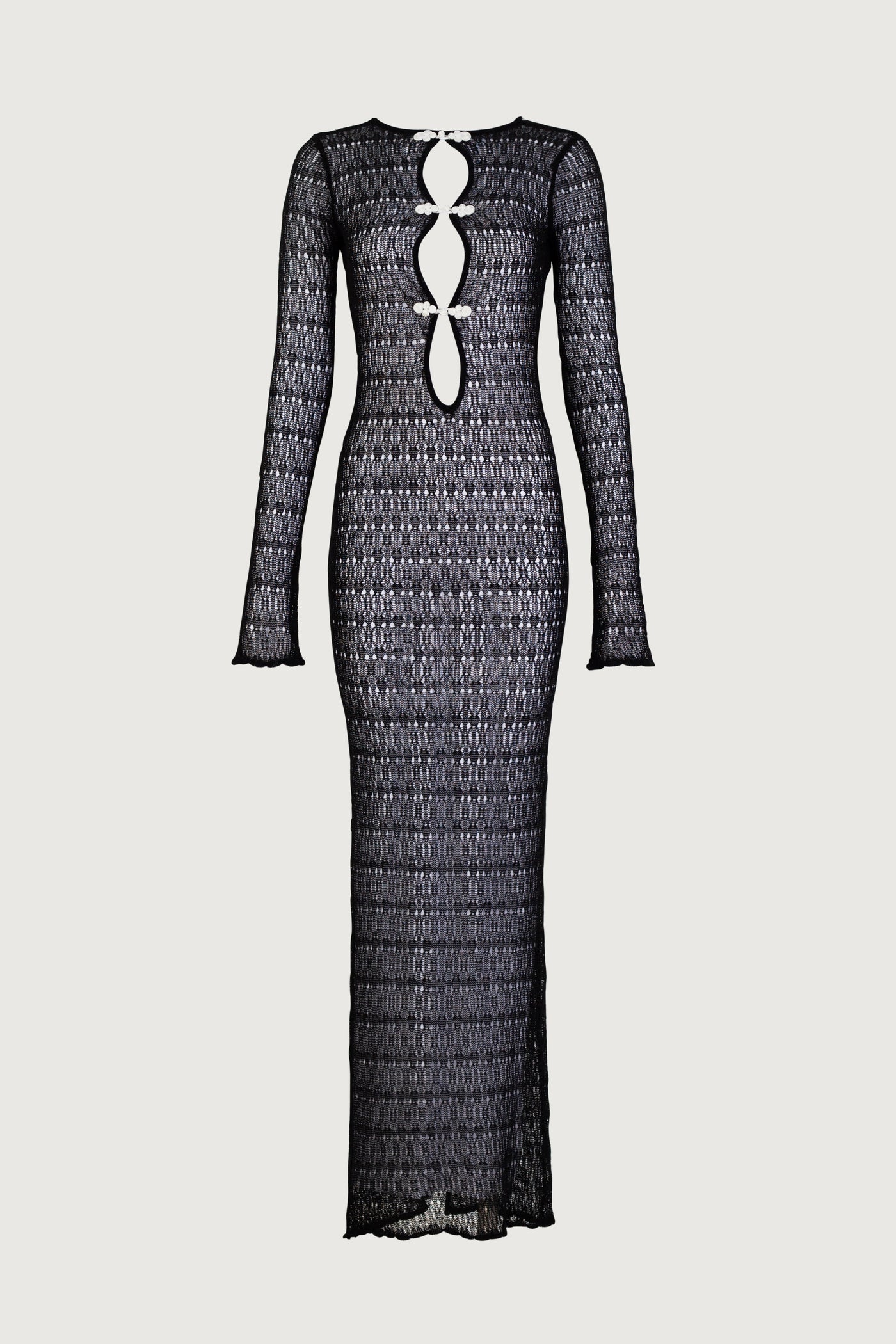 Keyhole Crochet Dress (Black/Cream) - Celestial Couture