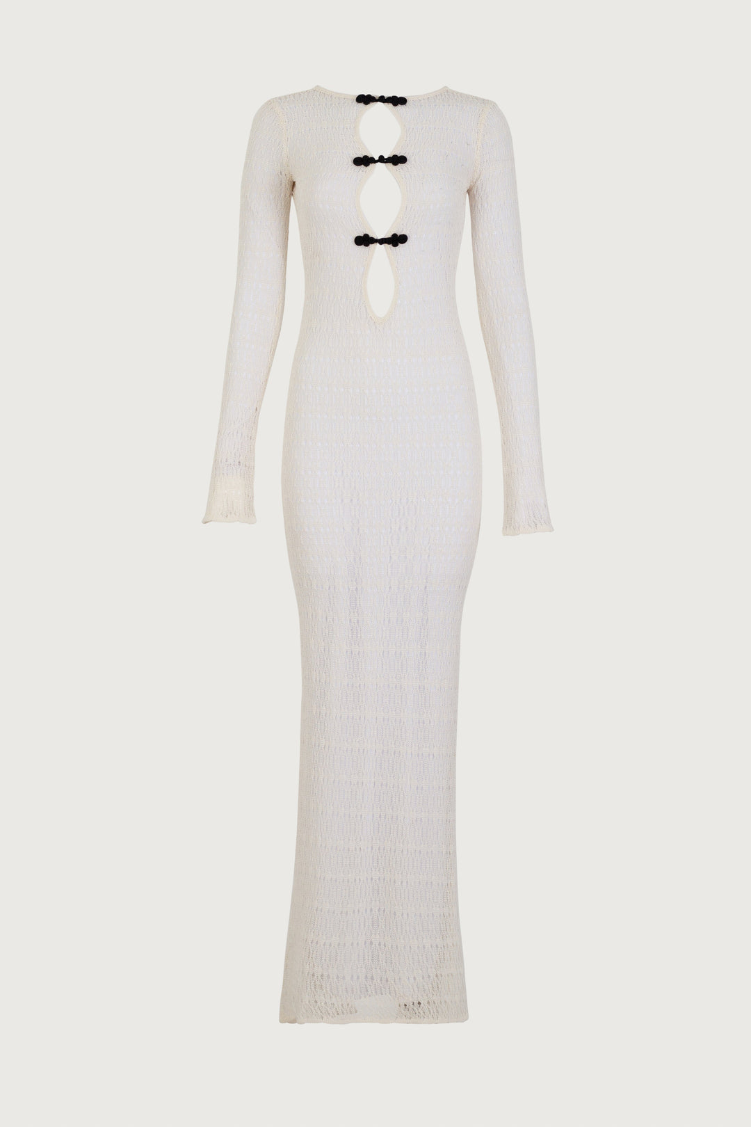 Keyhole Crochet Dress (Cream/Black) - Celestial Couture