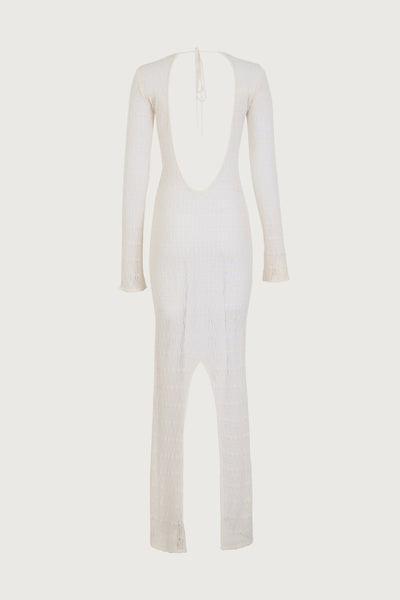 Keyhole Crochet Dress (Cream/Black) - Celestial Couture