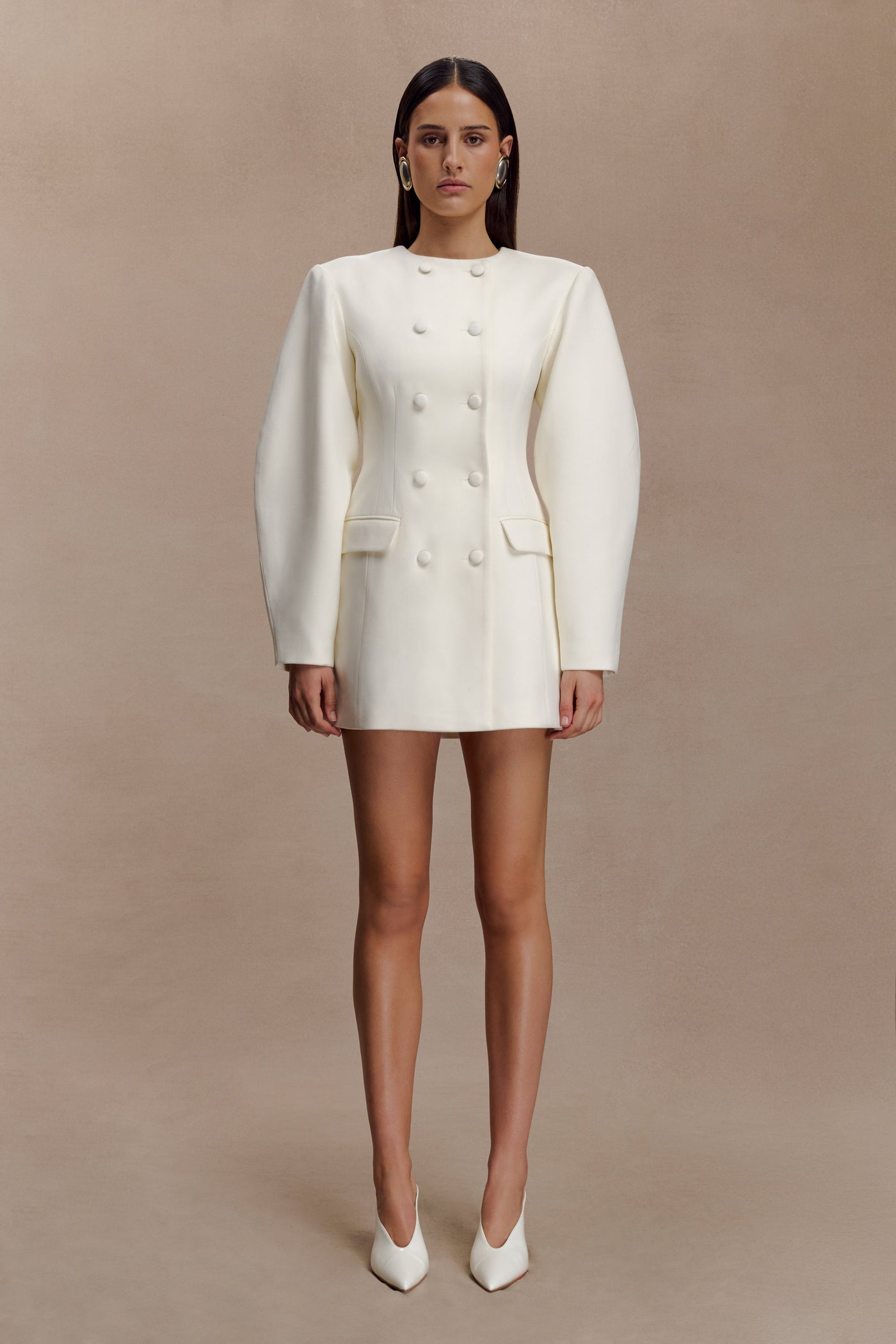 Beatrice Blazer Mini Dress - Ivory