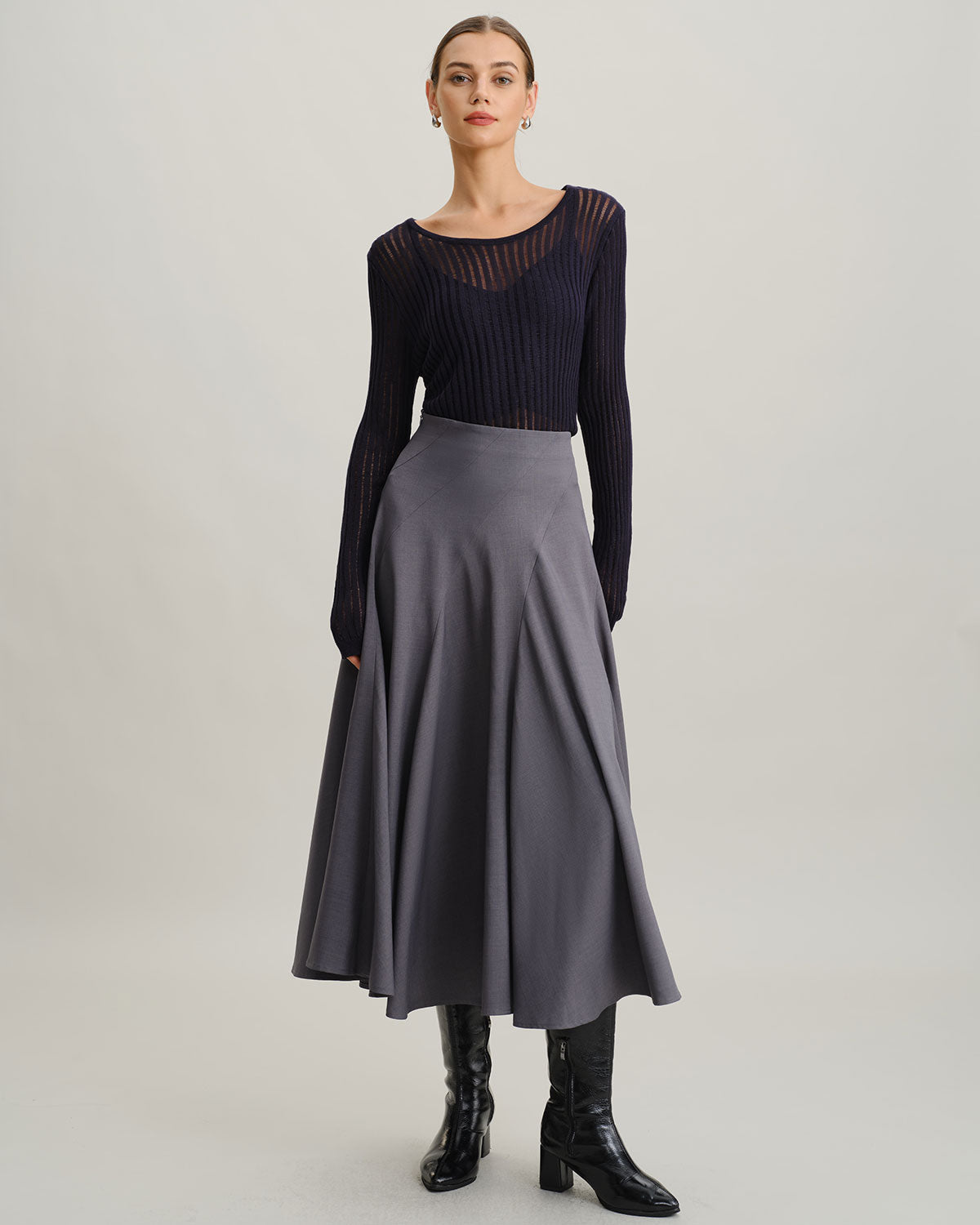 Navy Pullover Sweater Two-Piece Set