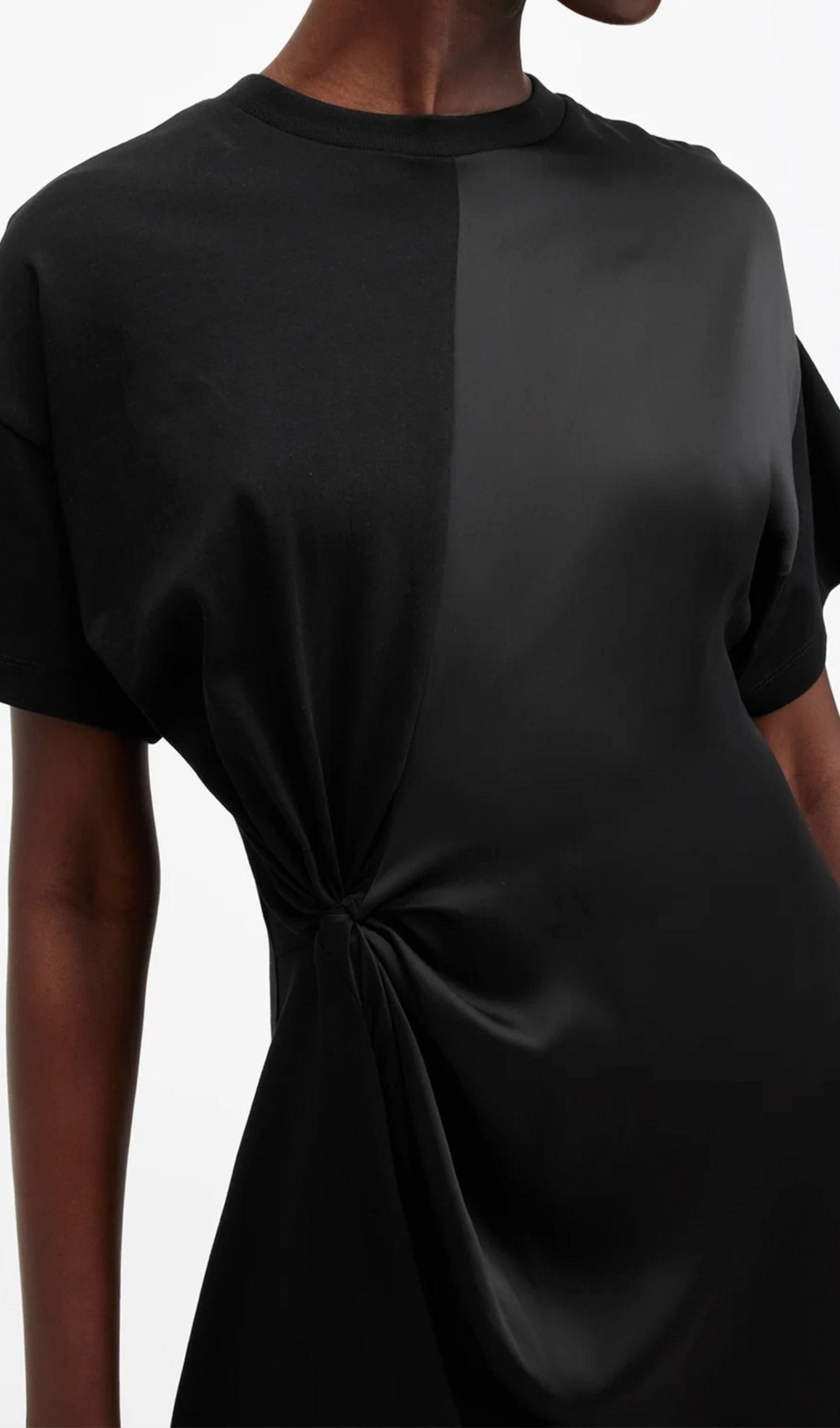 Black Twist Lace Mini Dress
