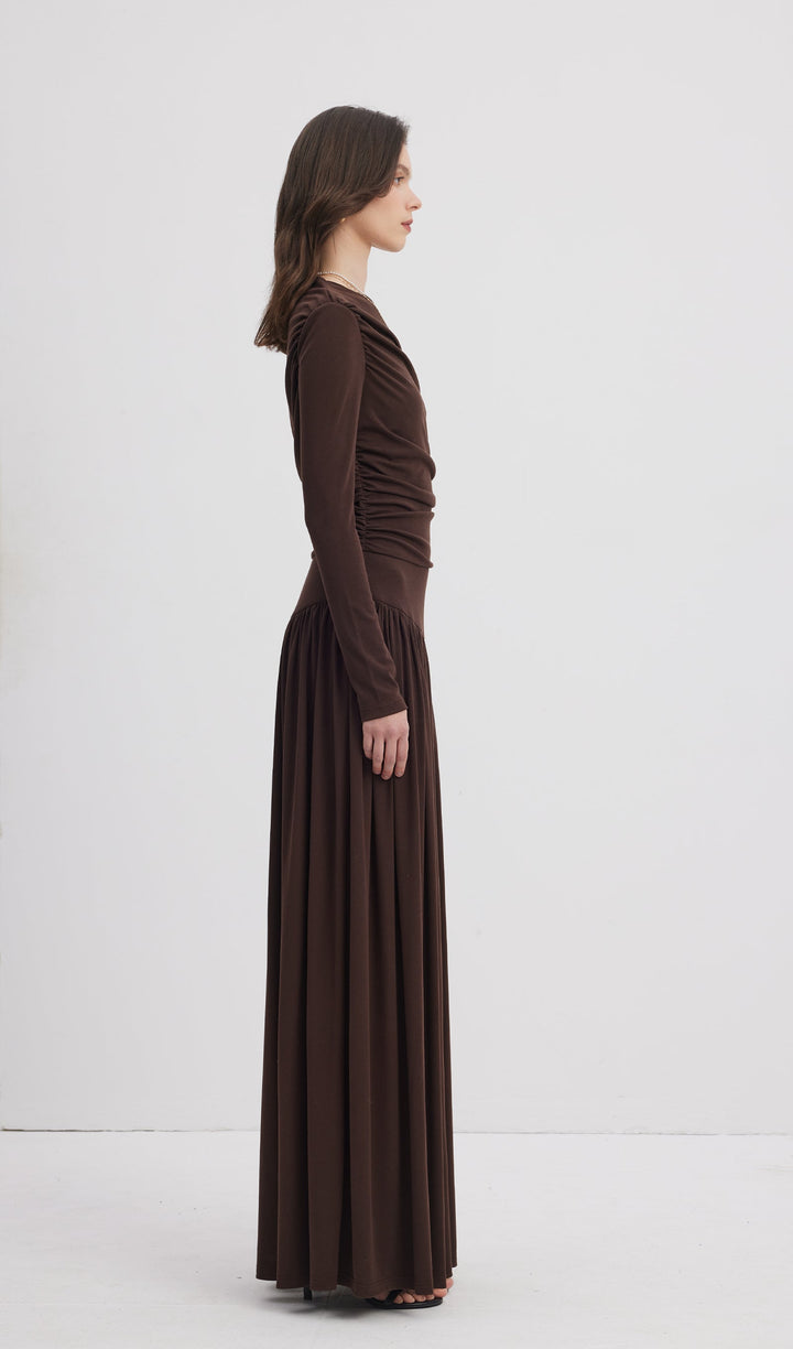 Ruffle Knitted Maxi Dress - Celestia Couture
