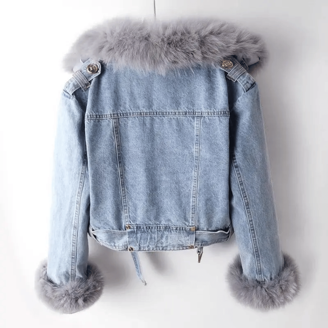 Mona Urban Elegance Denim &amp; Fur Jacket