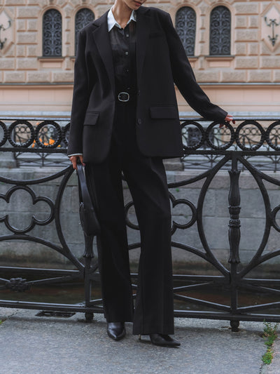 MONA  Black Single-Breasted Suit Jacket
