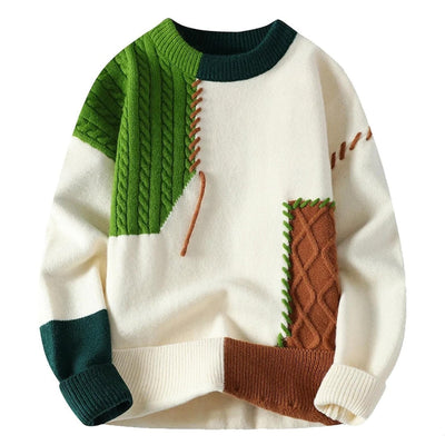 Sandro™ - Cozy Patchwork Sweater - Celestial Couture