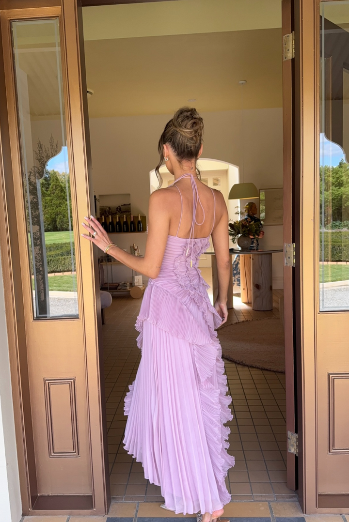 Julia Charming Ruffle Cascade Maxi Dress - Celestia Couture
